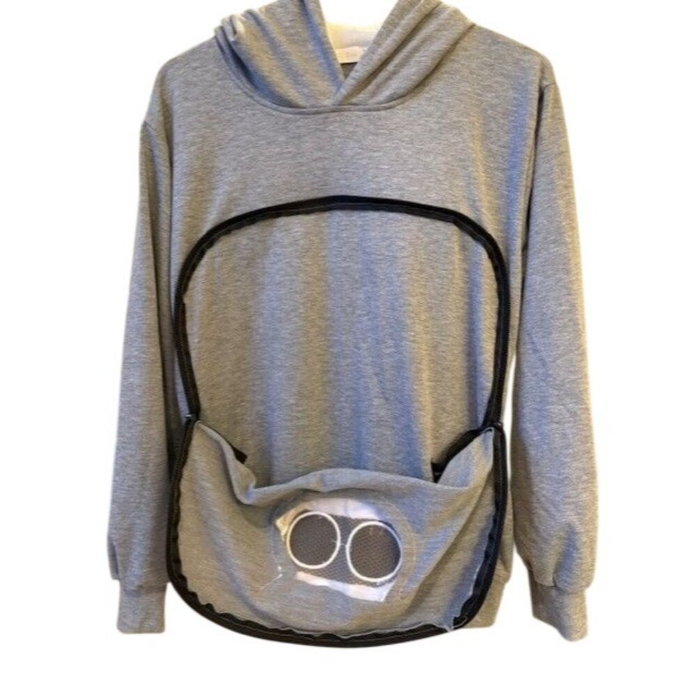 Cat-Themed Hoodie With Pet Pouch & Funny Design - Picture 2 of 4